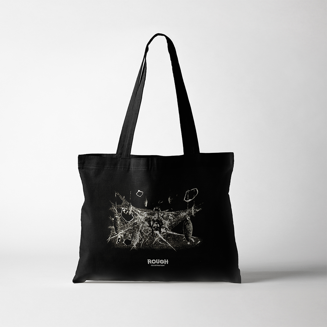 Tote bag noir modèle atomic dans son ensemble